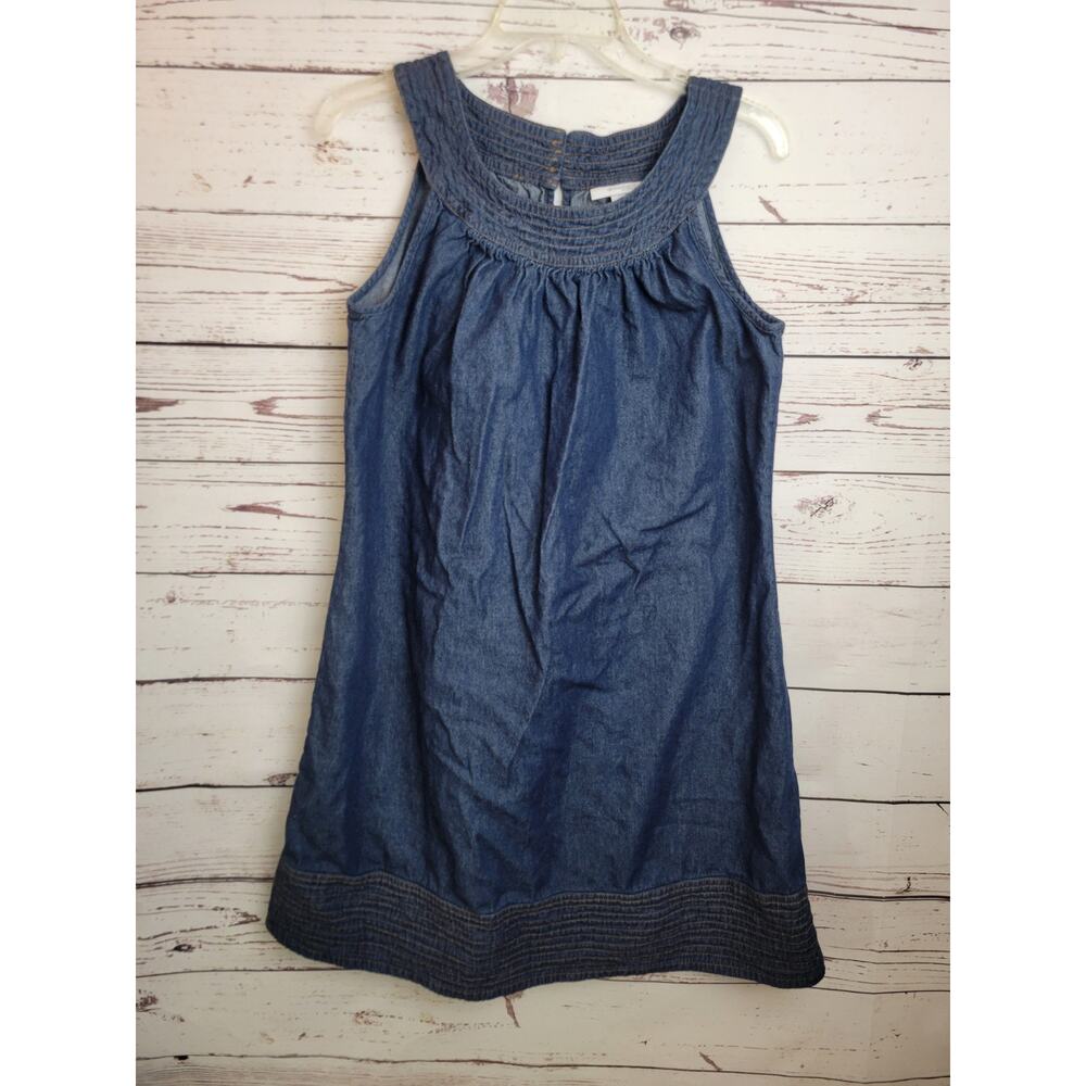 Dressbarn Denim A-Line Dress Blue Jean Summer Sleeveless Casual Women's Size 14W